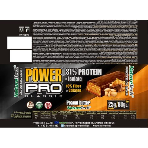 POWER PRO PROTEIN 31% PEANUT BUTTER 80g (12 szelet/doboz)