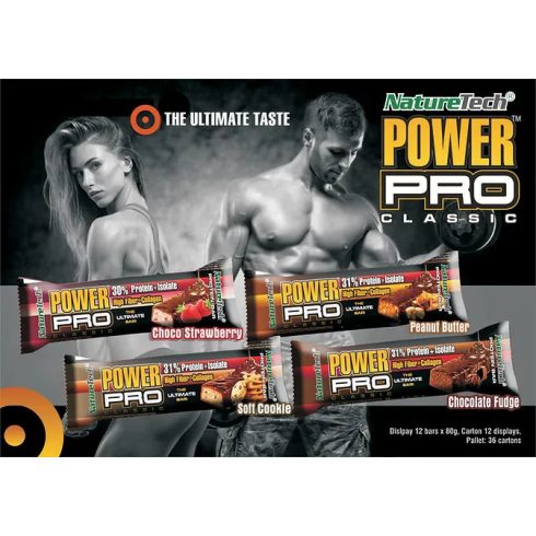 POWER PRO PROTEIN 32% STRAWBERRY 80g (12 szelet/doboz) 