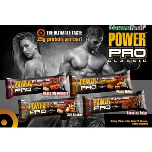 POWER PRO PROTEIN 32% STRAWBERRY 80g (12 szelet/doboz) 