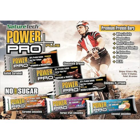 POWER PRO PROTEIN PLUS FOREST FRUIT 80g (12 szelet/doboz)