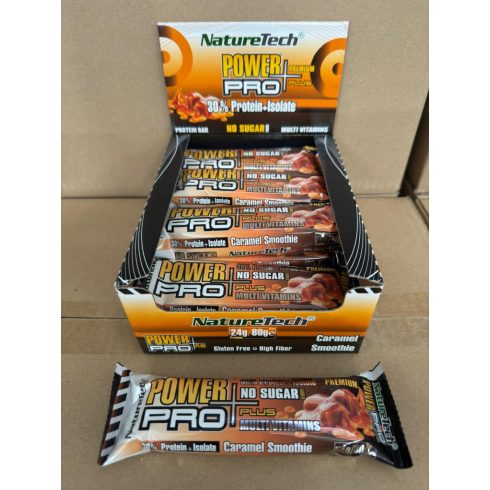 POWER PRO PROTEIN PLUS CARAMELL 80g (12 szelet/doboz)