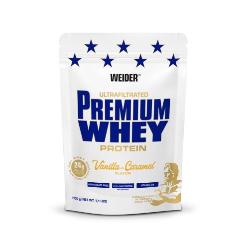 Weider Premium Whey Protein fehérjepor vanília-karamella 500 g