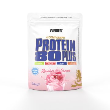 Weider Protein 80 Plus fehérjepor - 500 g málna-tejszín