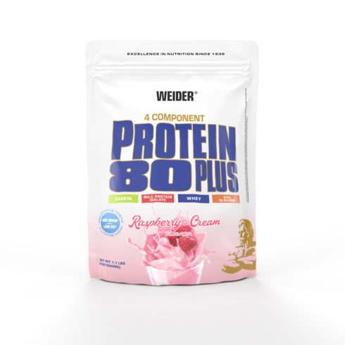 Weider Protein 80 Plus fehérjepor - 500 g málna-tejszín