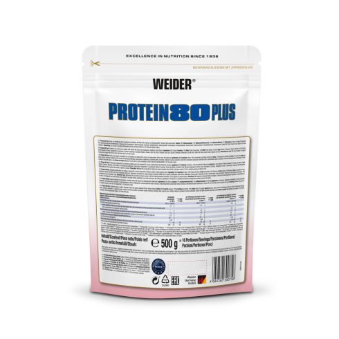 Weider Protein 80 Plus fehérjepor - 500 g málna-tejszín