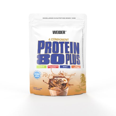 Weider Protein 80 Plus fehérjepor - 500 g mogyoró-nugát