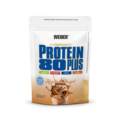 Weider Protein 80 Plus fehérjepor - 500 g mogyoró-nugát