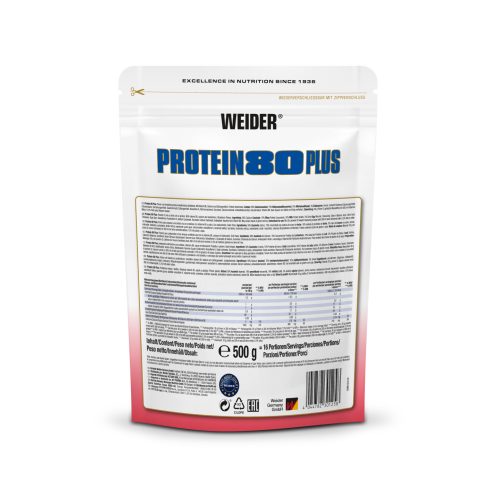 Weider Protein 80 Plus fehérjepor - 500 g eper