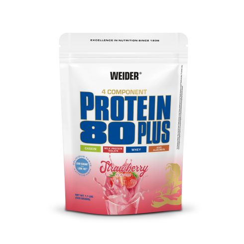 Weider Protein 80 Plus fehérjepor - 500 g eper