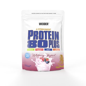   Weider Protein 80 Plus fehérjepor - 500 g erdeigyümölcs-joghurt