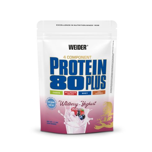 Weider Protein 80 Plus fehérjepor - 500 g erdeigyümölcs-joghurt