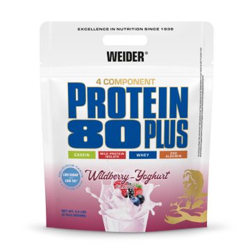   Weider Protein 80 Plus fehérjepor 2 kg erdeigyümölcs-joghurt