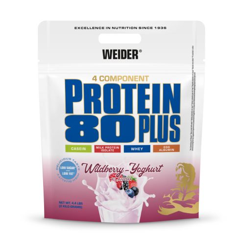 Weider Protein 80 Plus fehérjepor 2 kg erdeigyümölcs-joghurt