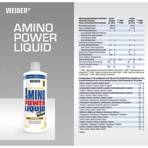 Weider Amino Power Liquid 1 L aminosav kóla