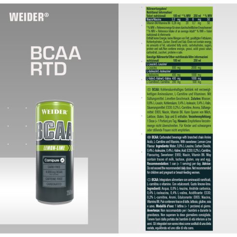 Weider BCAA RTD 250 ml citrom-lime 24 doboz/karton