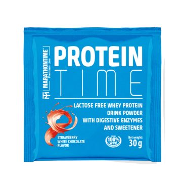   Protein Time Laktózmentes fehérje Fehér csokoládé - Eper íz 30g