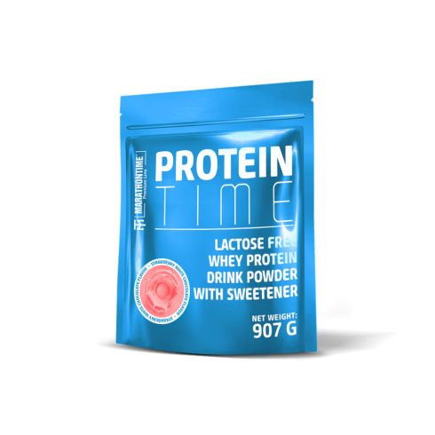 Protein Time Laktózmentes fehérje Fehér csokoládé - Eper íz 907g