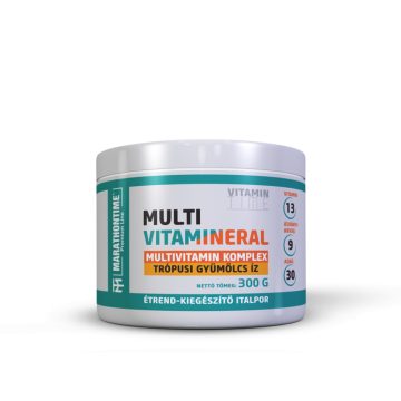   Multivitamin italpor 13 vitaminnal és 10 ásványi anyaggal trópusi gyümölcs