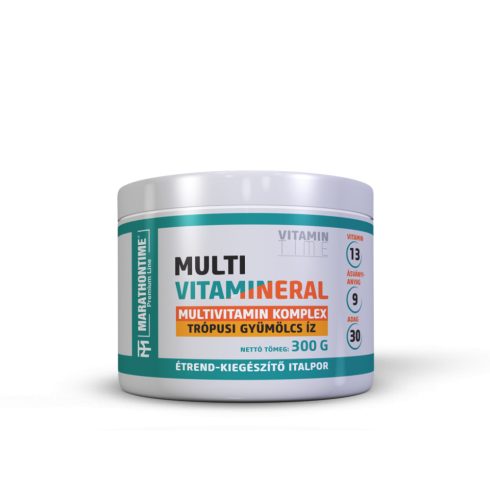 Multivitamin italpor 13 vitaminnal és 10 ásványi anyaggal trópusi gyümölcs