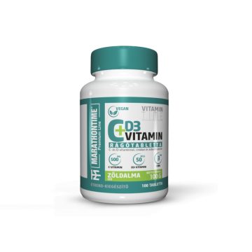   C+ D3-vitamin Rágótabletta - Spirulinával és Cinkkel - Zöldalma ízben