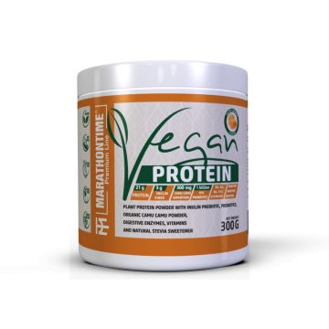   Prémium Vegán Protein, Pro- és Prebiotikummal, emésztőenzimekkel és B-komplex vitaminokkal - 3 kiszerelésben és 6 ízben - Sós Karamell - 300g 