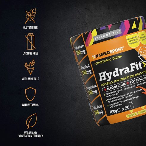 Namedsport HydraFit hipotóniás elektrolit italpor - 400g - vérnarancs