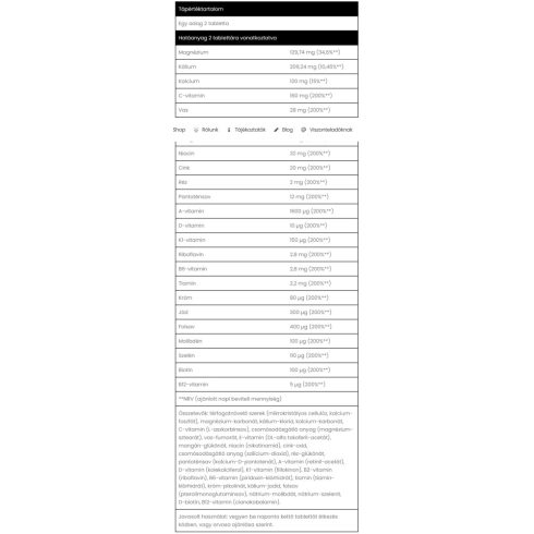 Beverly Vitamin Complex – vitaminok és ásványi anyagok mindennapra – 90 tabletta