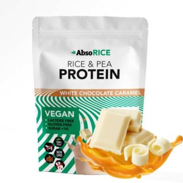   AbsoRICE protein 500g - Fehércsokoládé-karamell vegán fehérjepor