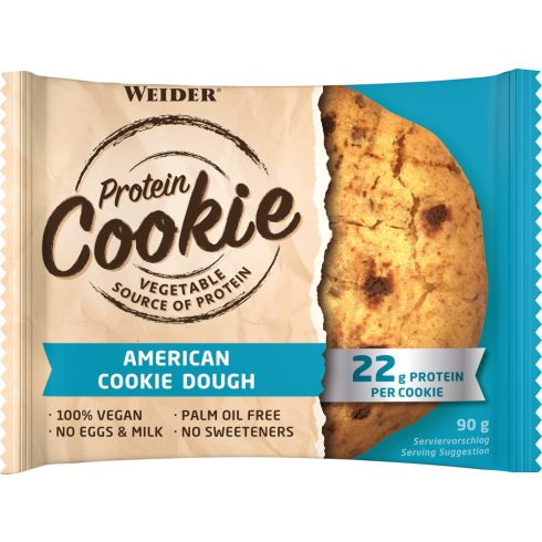 Weider Protein Cookie 90 g vegán fehérje süti csokis keksz 12 db