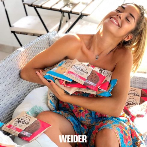 Weider Protein Cookie 90 g vegán fehérje süti csokis keksz 12 db