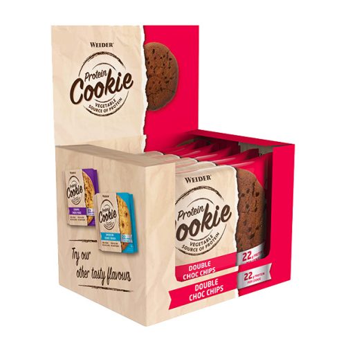 Weider Protein Cookie 90 g vegán fehérje süti csoki 12 db