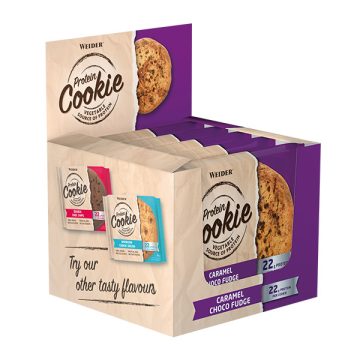   Weider Protein Cookie 90 g vegán fehérje süti karamella-csoki 12 db