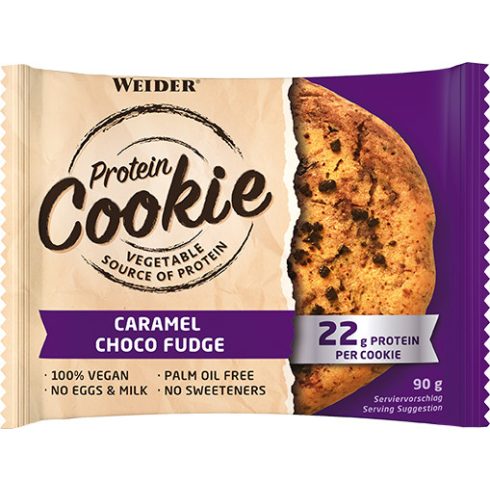Weider Protein Cookie 90 g vegán fehérje süti karamella-csoki 12 db