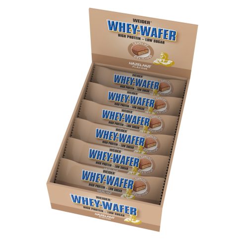 Weider 32% Whey-Wafer Bar fehérje szelet - 35 g mogyoró 12 db